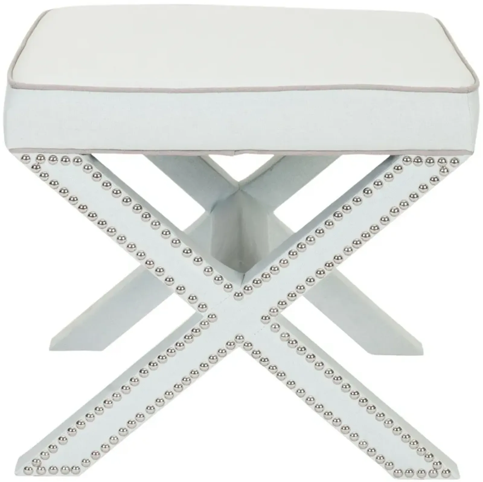 PALMER OTTOMAN - SILVER NAIL HEADS