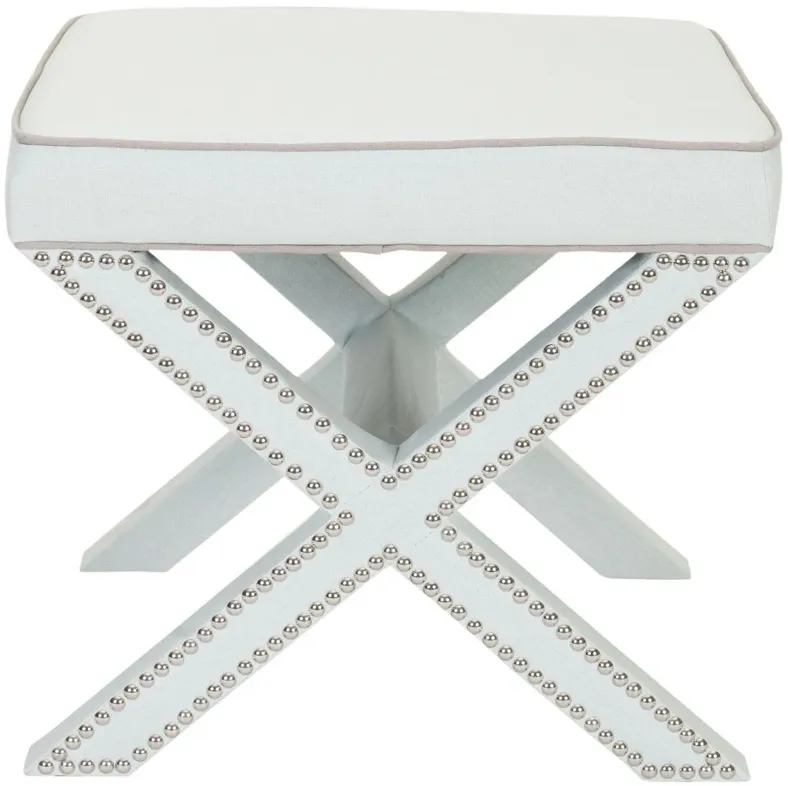 PALMER OTTOMAN - SILVER NAIL HEADS