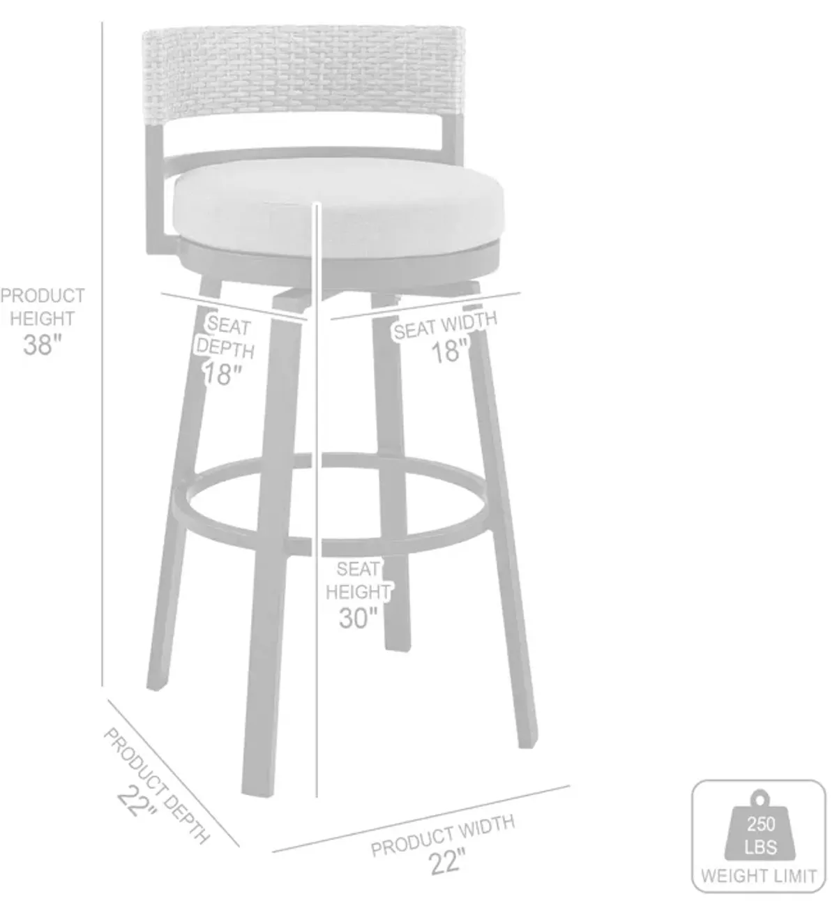 Encinitas Outdoor Patio 5-Piece Bar Table Set in Aluminum with Grey Cushions