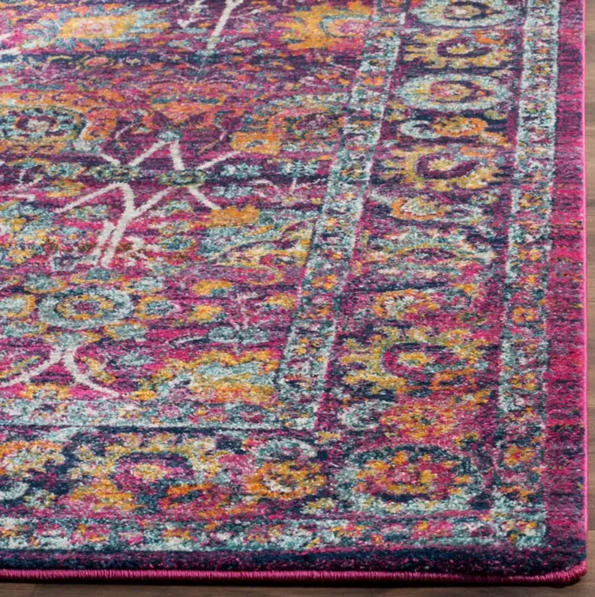 GRANADA 352 FUCHSIA  2'-2' x 13' Runner Rug