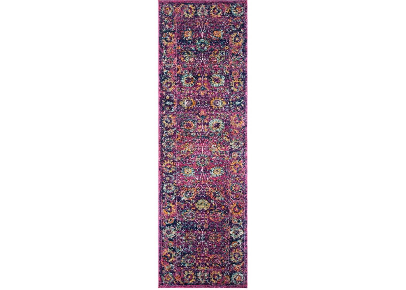 GRANADA 352 FUCHSIA  2'-2' x 13' Runner Rug