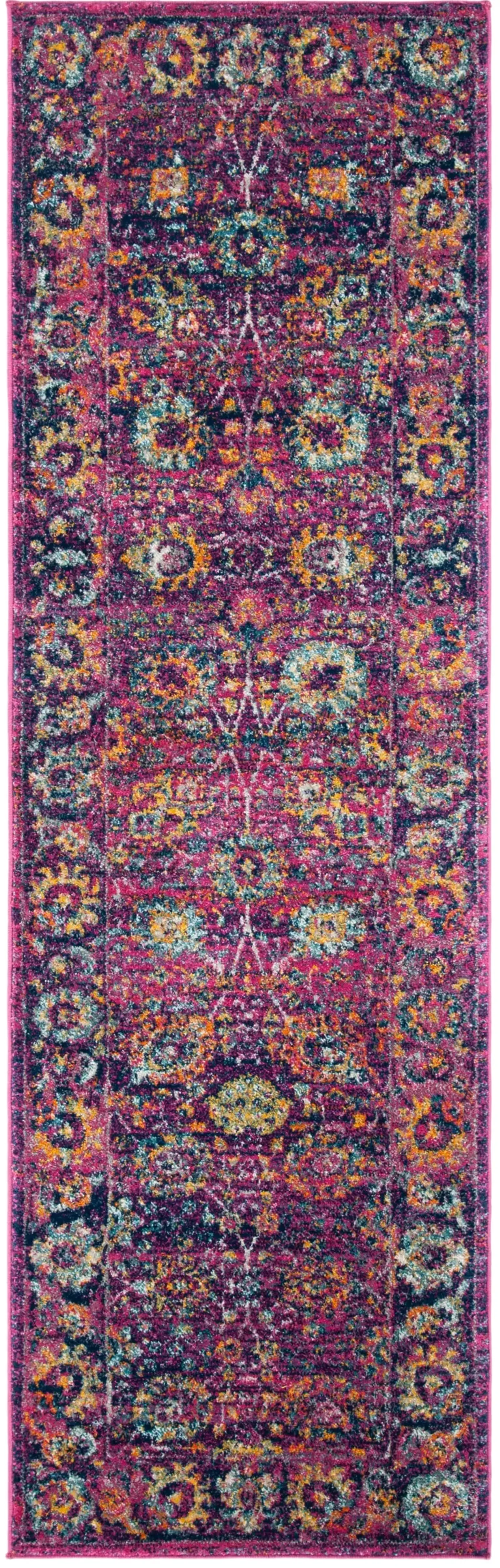 GRANADA 352 FUCHSIA  2'-2' x 13' Runner Rug