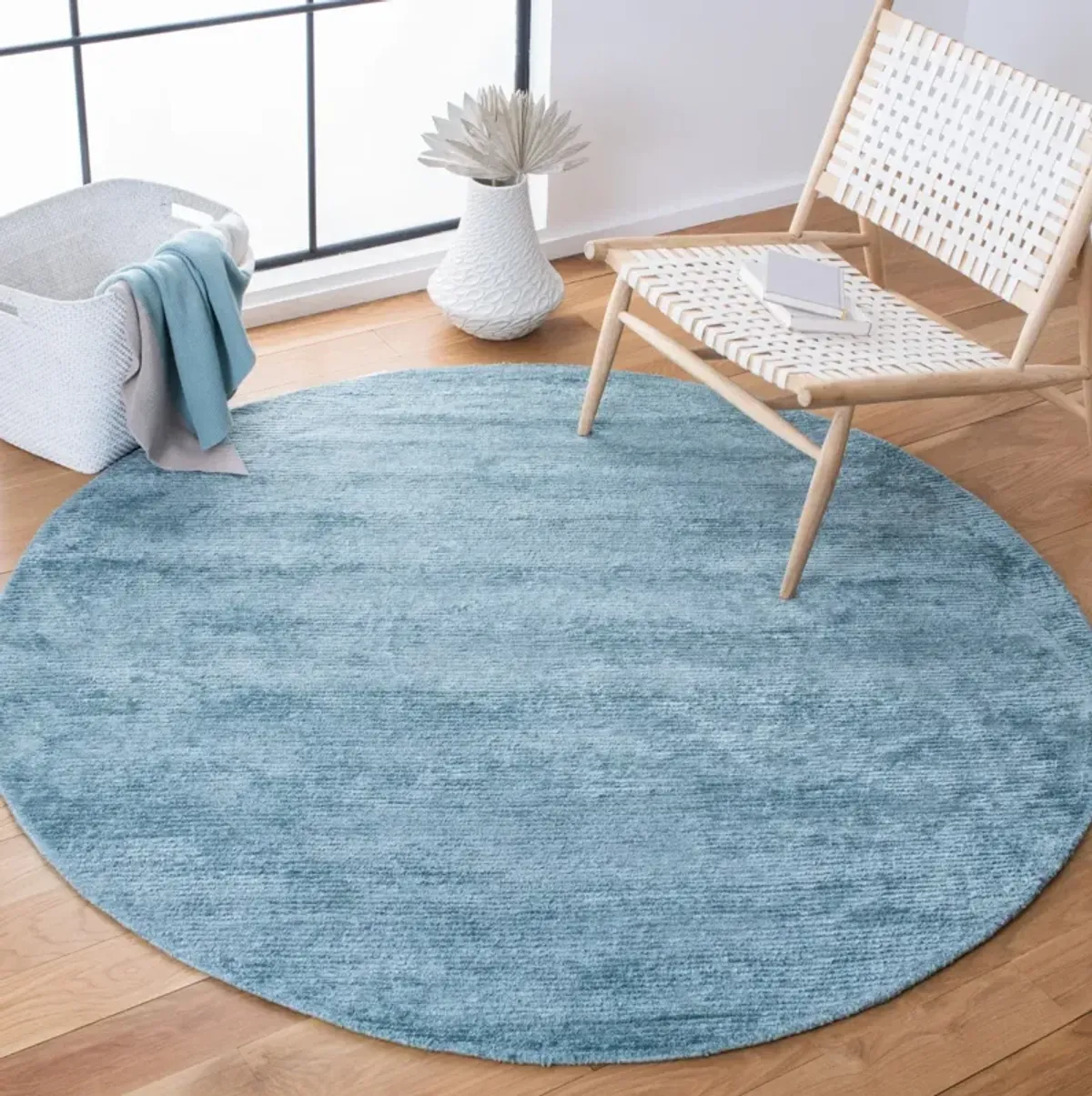 HIMALAYA 152 BLUE 4' x 4' Round Round Rug