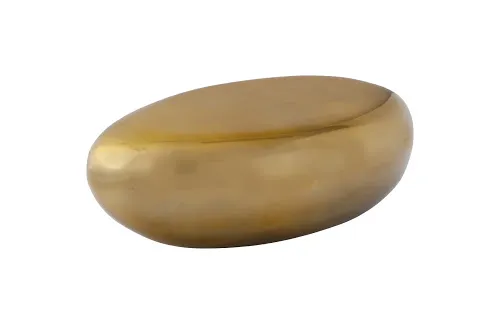 river stone coffee table, small, liquid gold