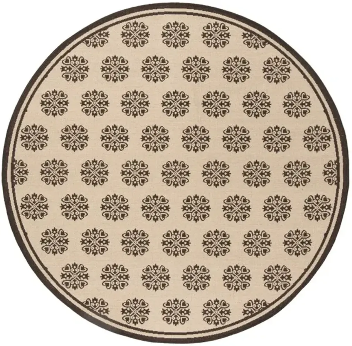 LINDEN 181 Collection LND181U-6R Creme / Brown 6'-7" X 6'-7" Round