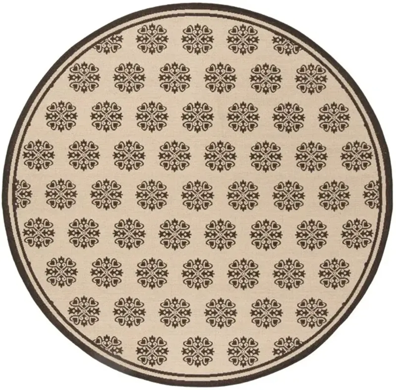 LINDEN 181 Collection LND181U-6R Creme / Brown 6'-7" X 6'-7" Round