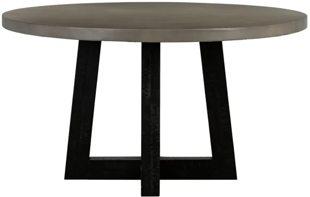 Chester Modern Concrete and Acacia Round Dining Table