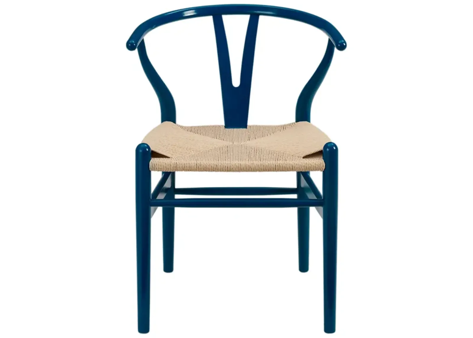 Evelina Side Chair in Midnight Blue and Natural Rush Seat - Set of 2