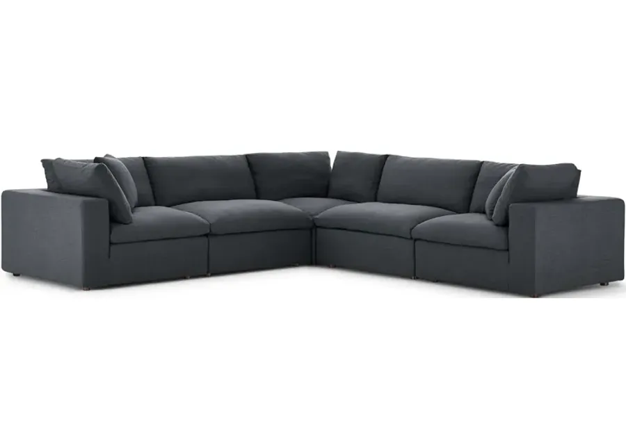 Commix Down Filled Overstuffed 5-Piece Sectional Sofa Set