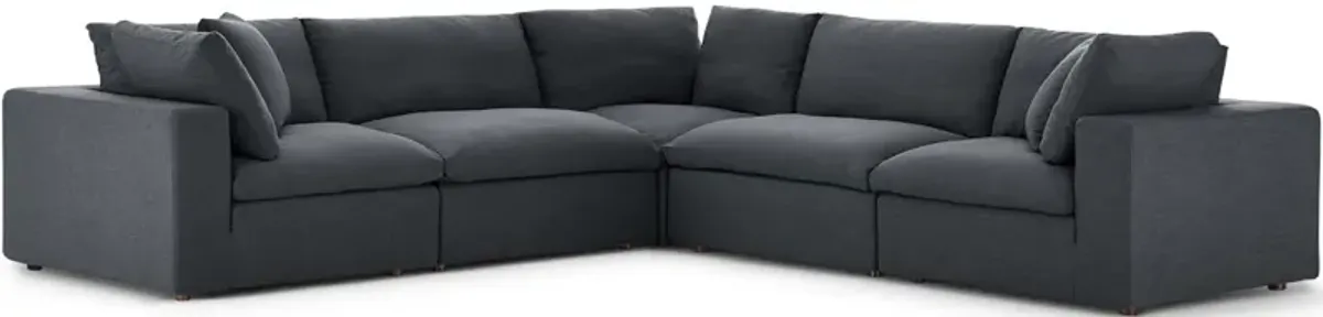 Commix Down Filled Overstuffed 5-Piece Sectional Sofa Set