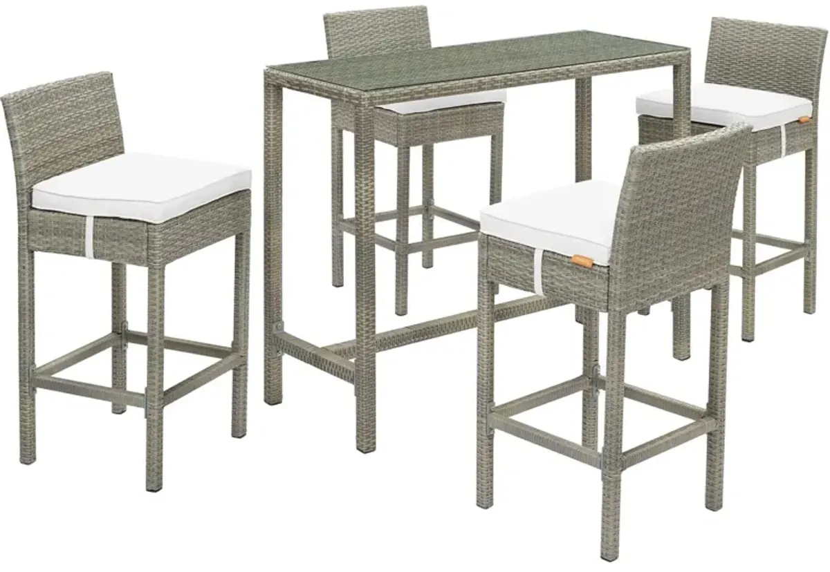 Conduit 5 Piece Outdoor Patio Wicker Rattan Set