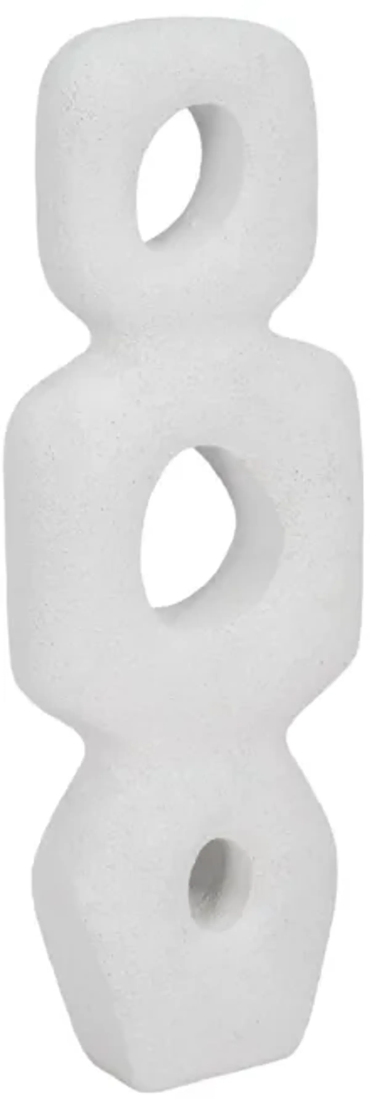 15" Textured Open Cut-out Totem Object, White