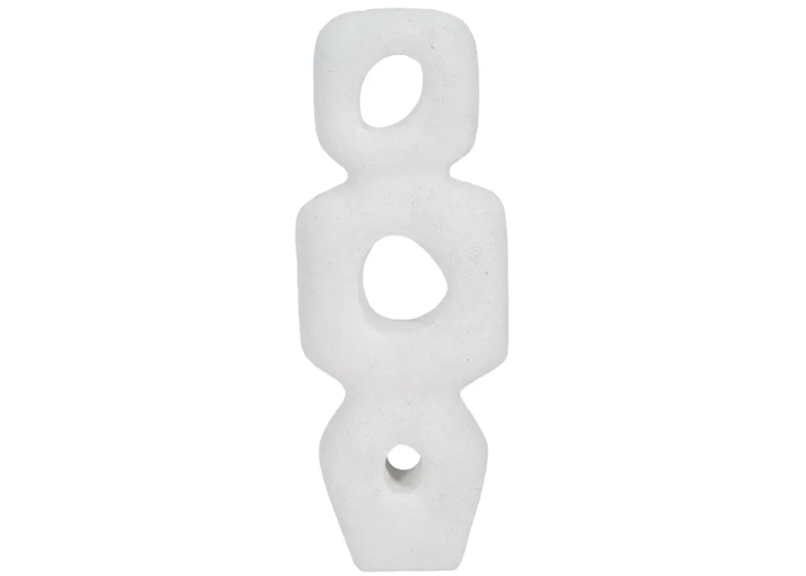 15" Textured Open Cut-out Totem Object, White