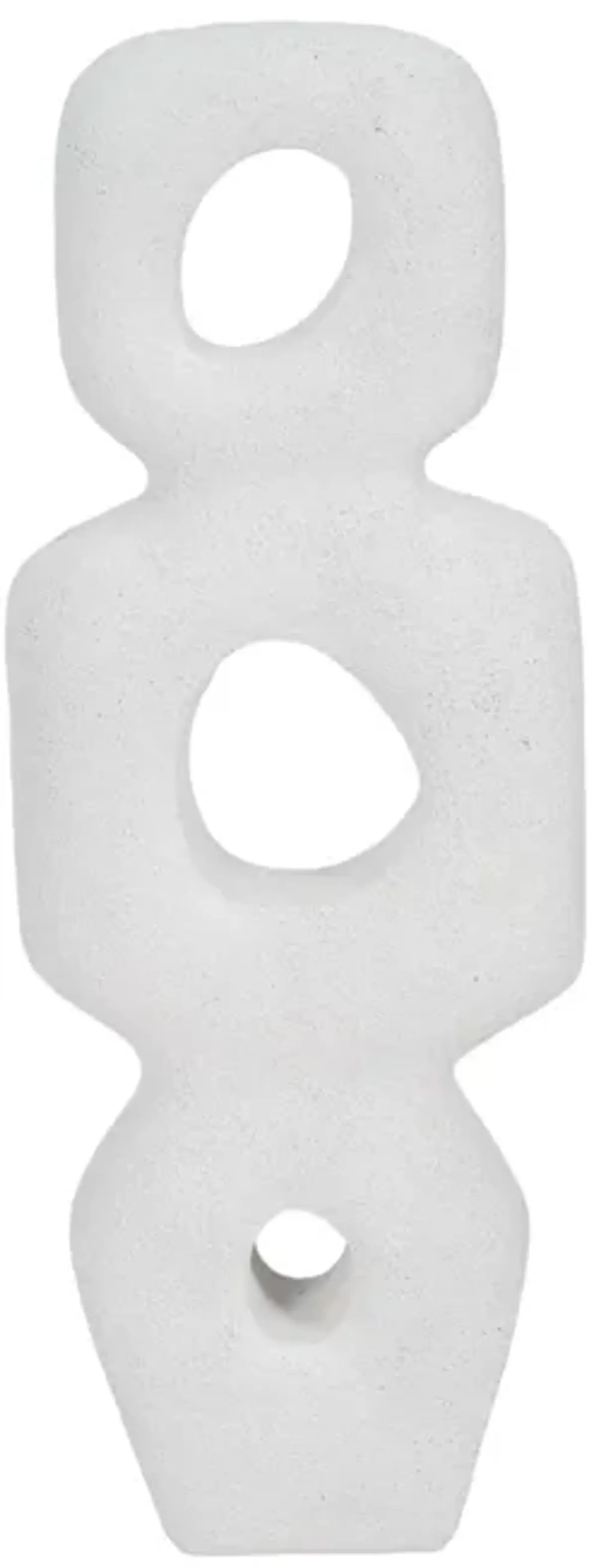 15" Textured Open Cut-out Totem Object, White