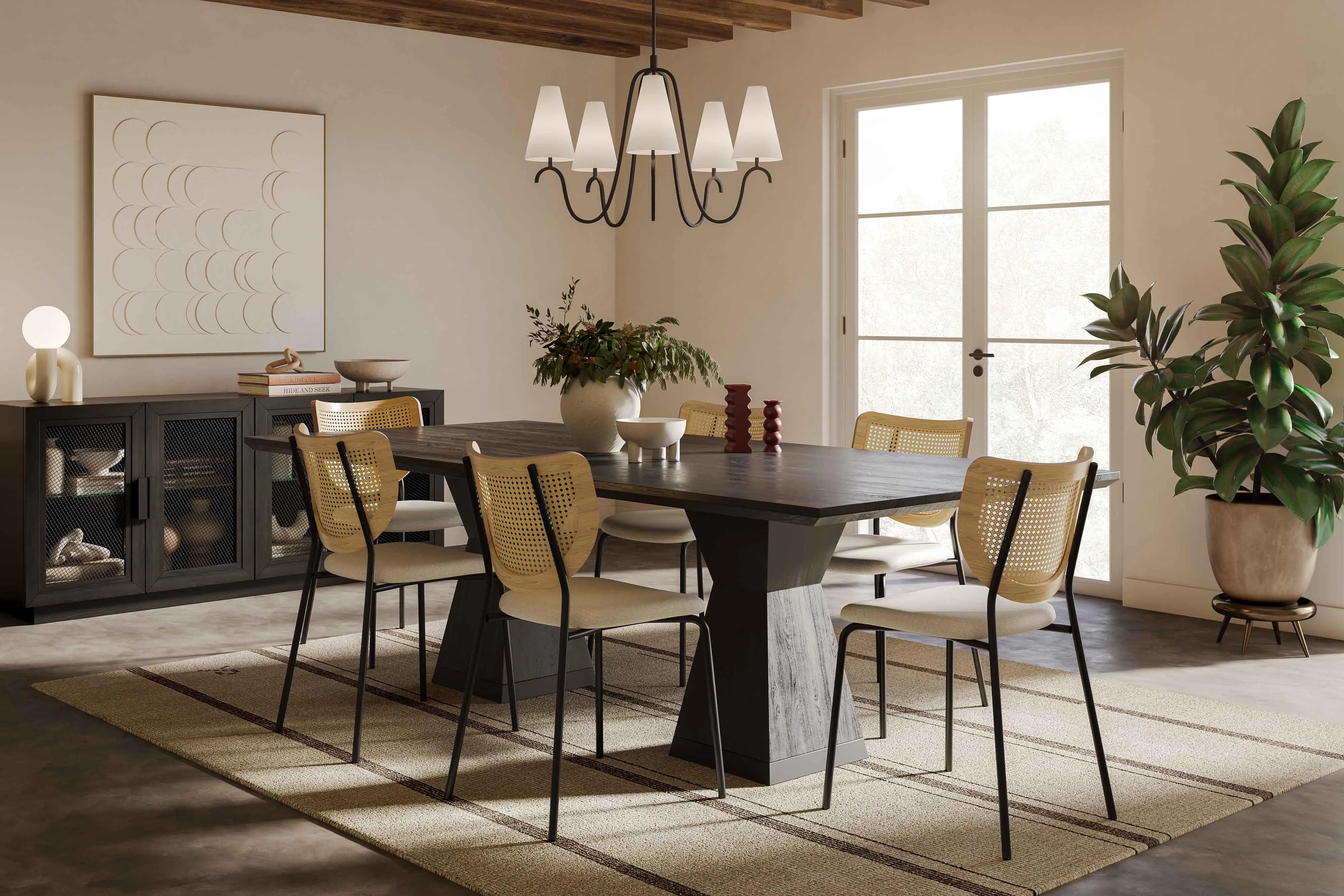 Nolan Black Wood Dining Table