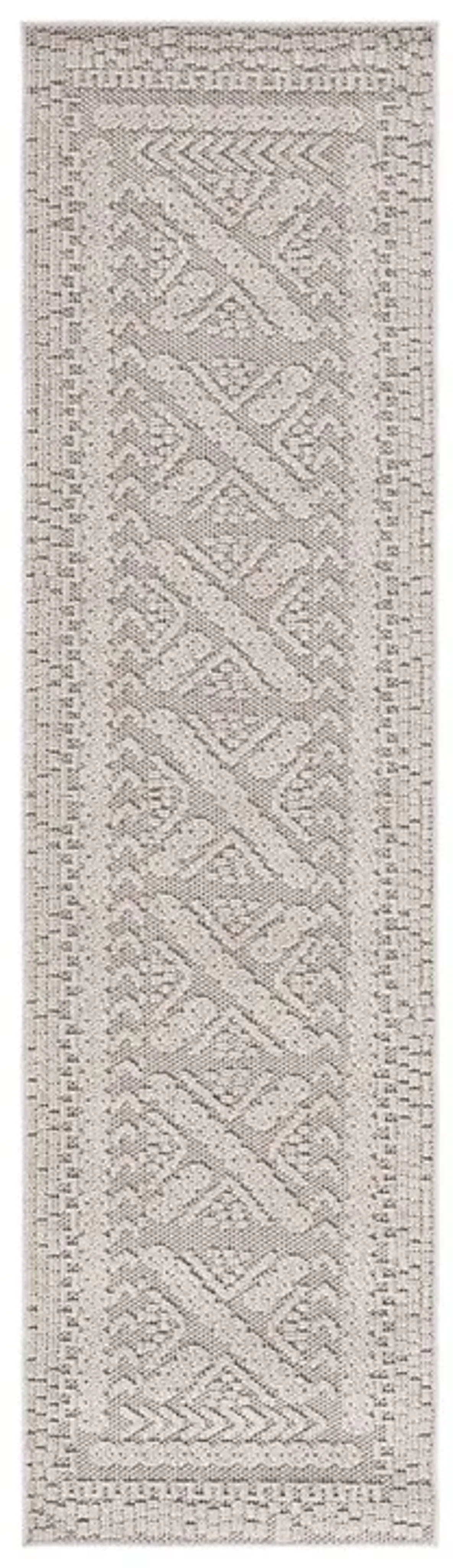 GLOBAL 202 Beige 2'-2' X 8' Runner Rug