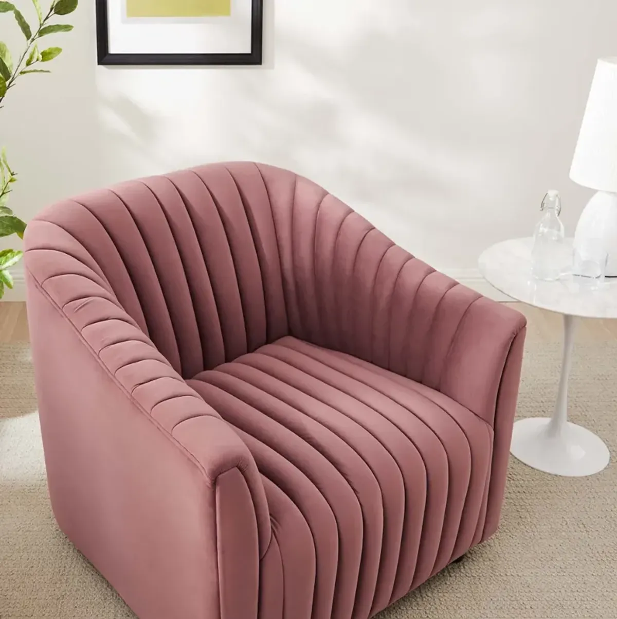 Announce Performance Velvet Channel Tufted Armchair