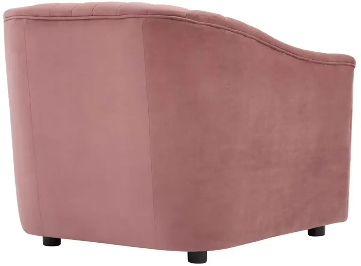 Announce Performance Velvet Channel Tufted Armchair