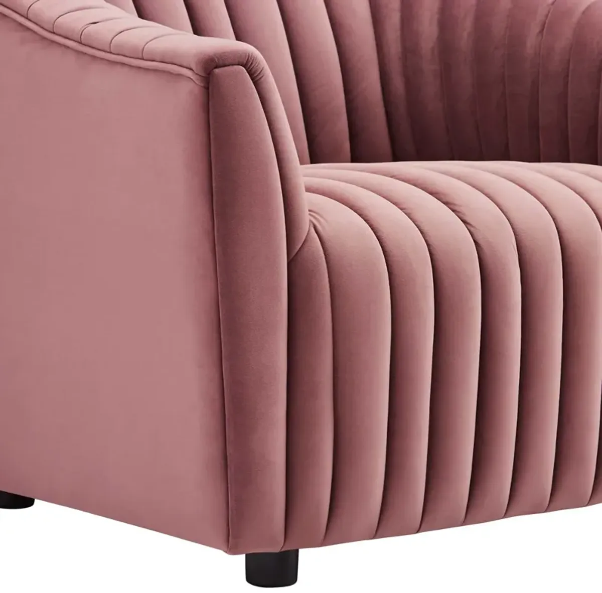 Announce Performance Velvet Channel Tufted Armchair