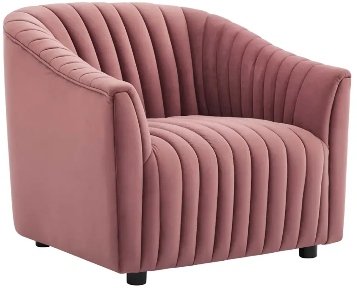 Announce Performance Velvet Channel Tufted Armchair