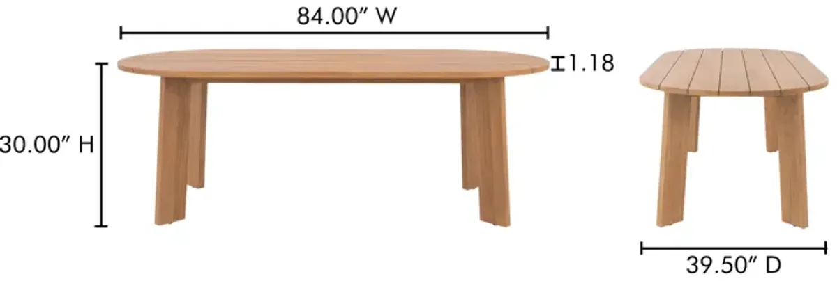 Delta Oval Outdoor Dining Table Natural