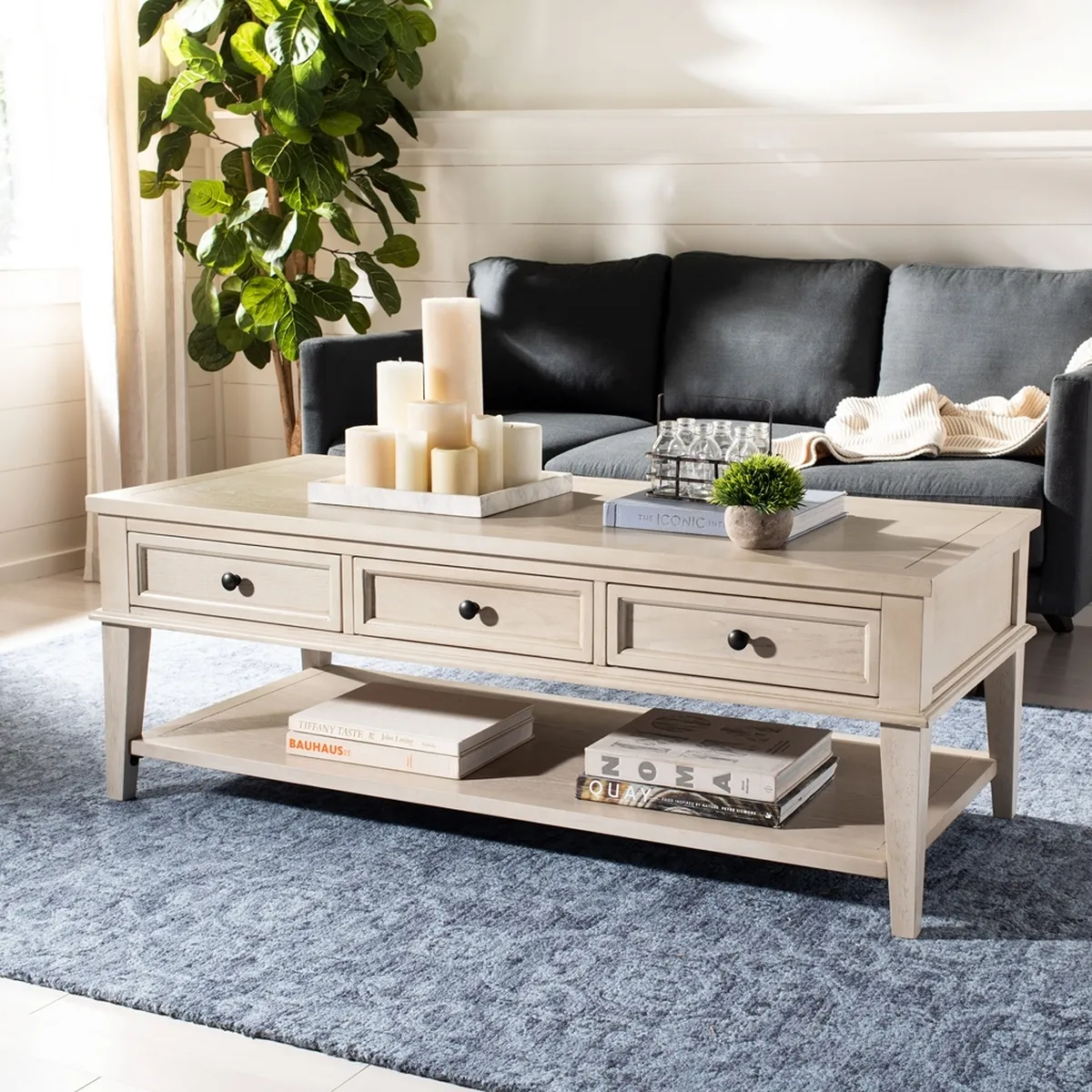 MANELIN COFFEE TABLE WITH STORAGE DRAWERS 