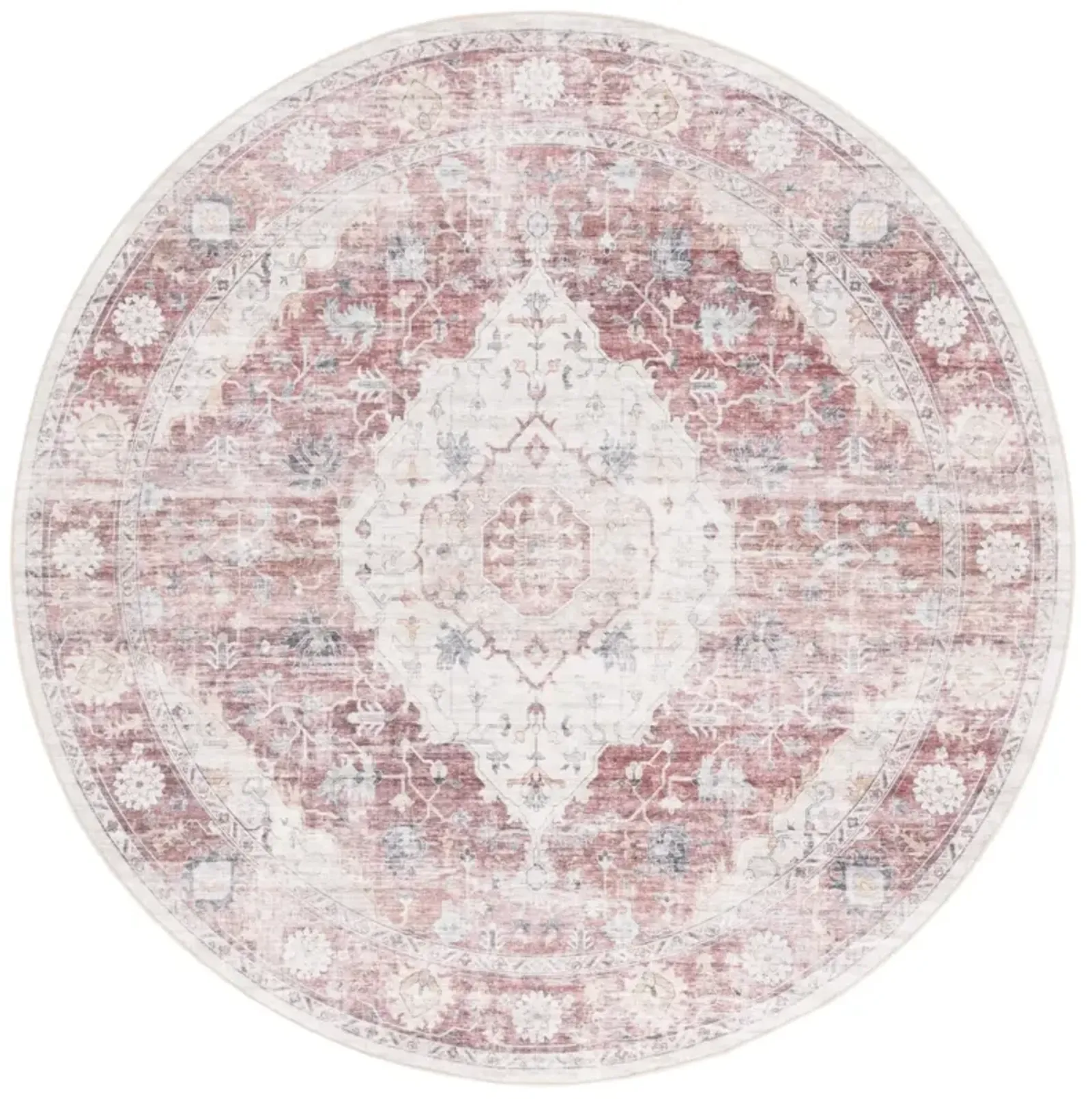 ARIZONA 517 LIGHT RED  6' x 6' Round Round Rug