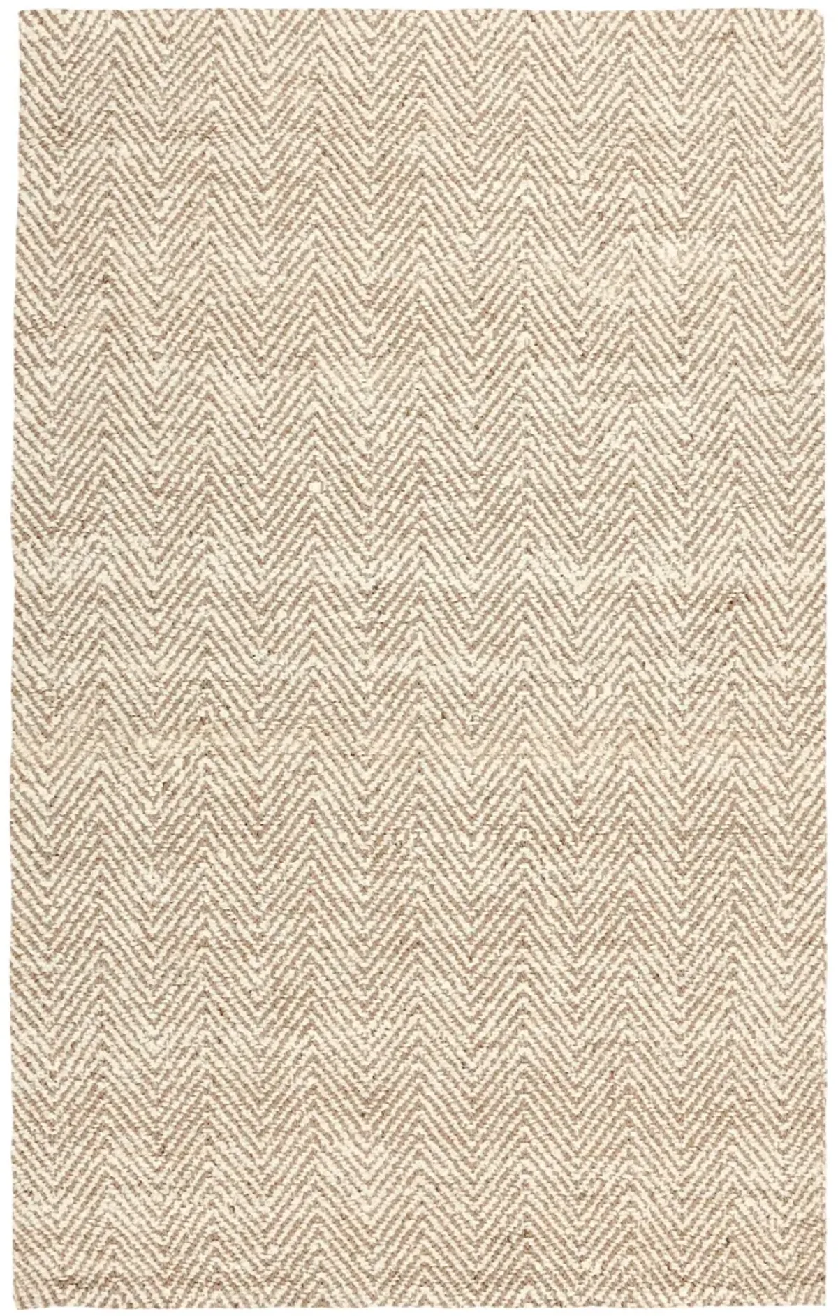 Herringbone 10'x14' Hand Spun Wool Blend Chenille Ivory Area Accent Rug