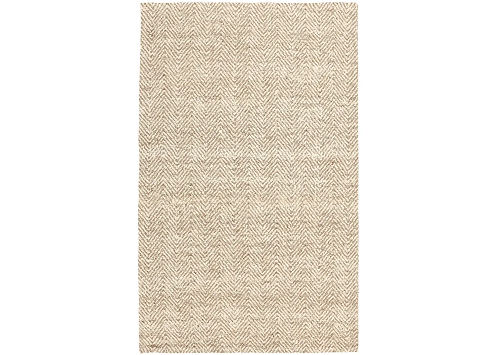 Herringbone 10'x14' Hand Spun Wool Blend Chenille Ivory Area Accent Rug