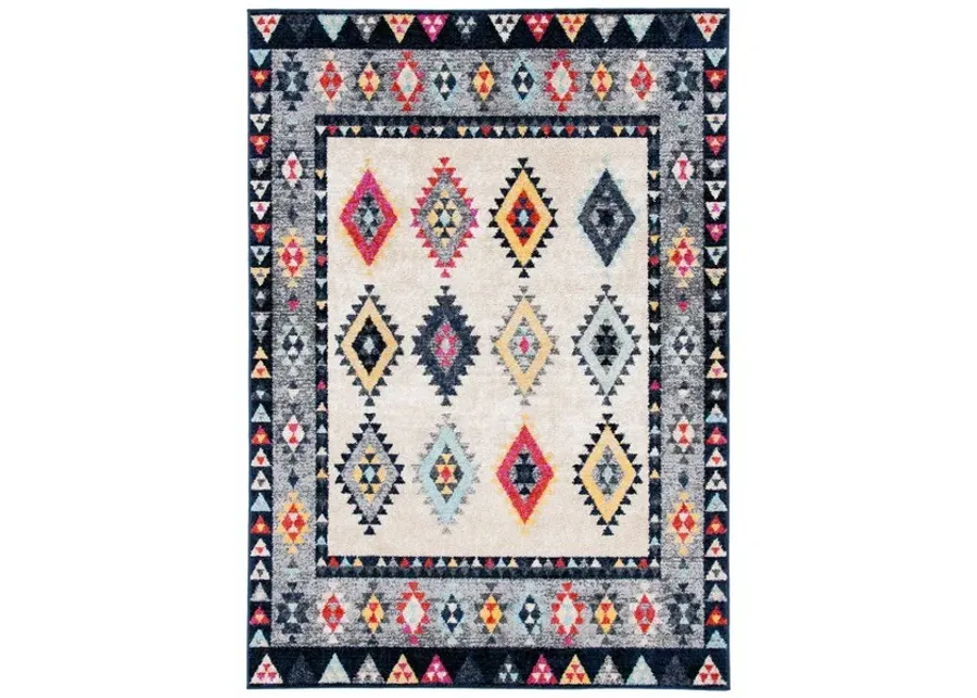 ADIRONDACK Contemporary Ivory / Grey 3' X 5' Powerloomed Rug