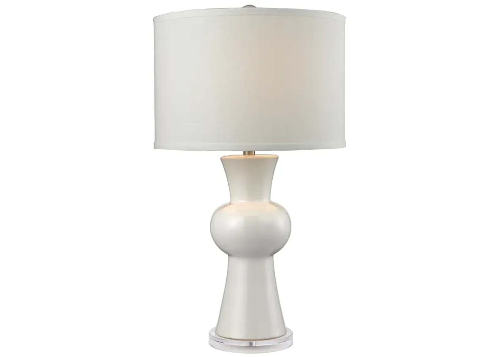 White Ceramic 28" High 1-Light Table Lamp - Gloss White