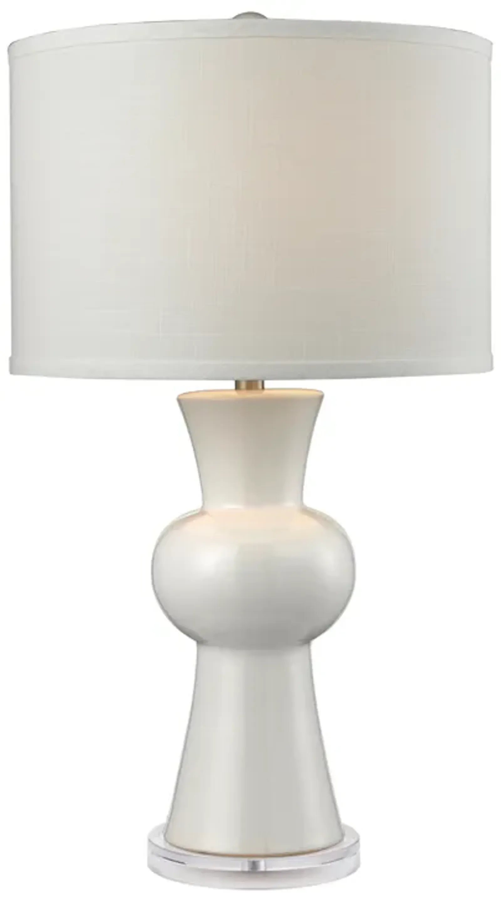 White Ceramic 28" High 1-Light Table Lamp - Gloss White