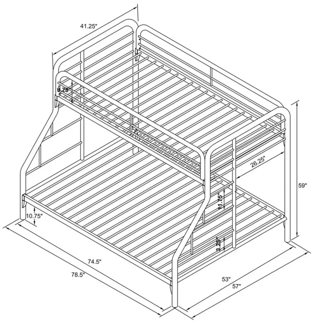 Morgan Twin Over Full Bunk Bed Blue