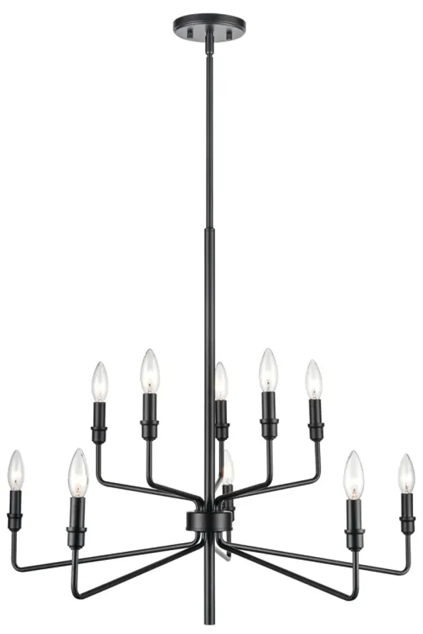 Saginaw 34" Wide 10-Light Chandelier - Matte Black