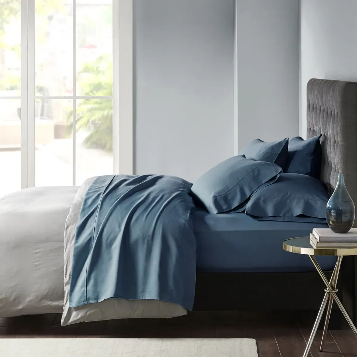Madison Park 800 Thread Count Teal Cotton Blend Sateen Sheet Set