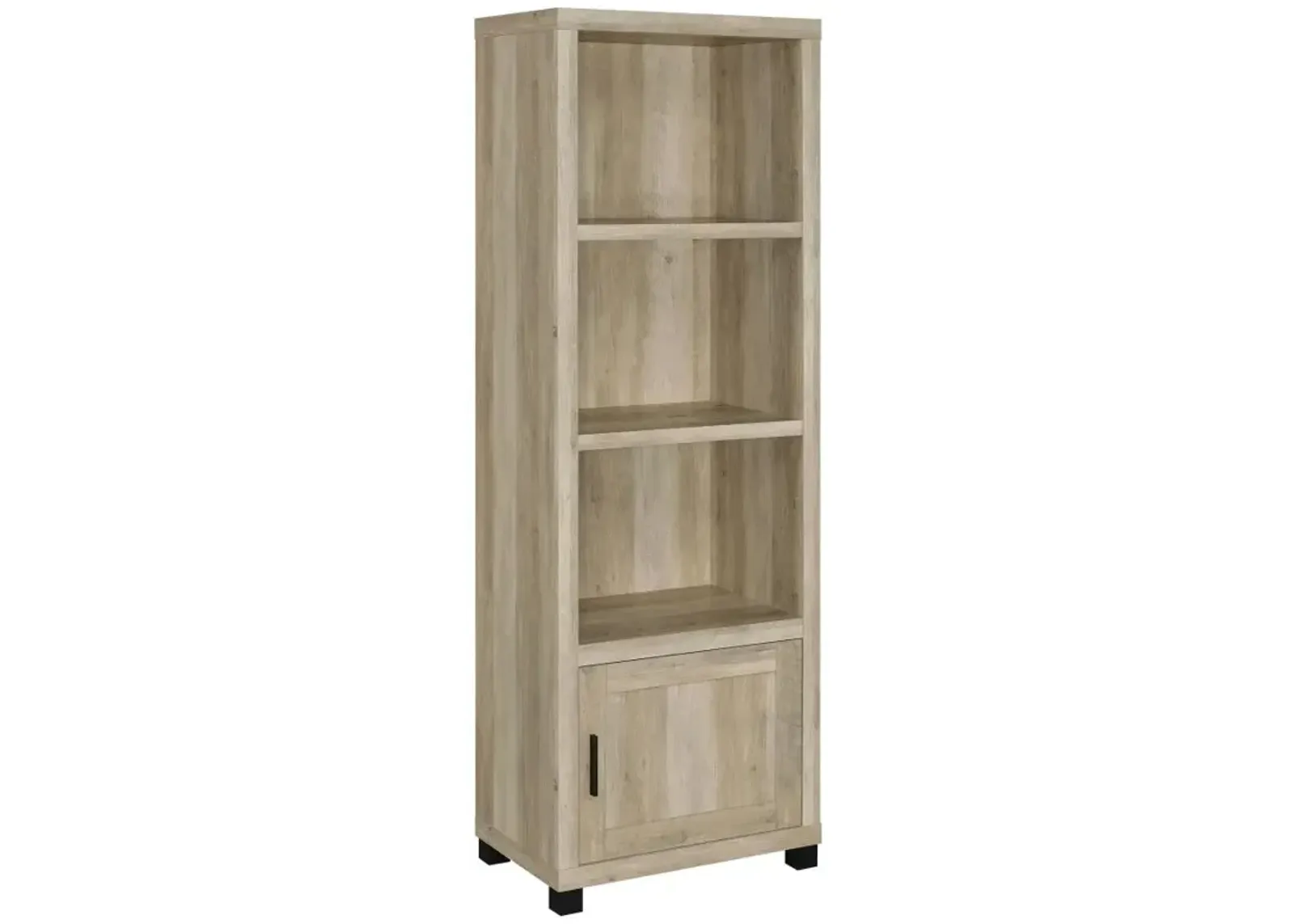 Sachin 3-shelf Media Tower With Storage Cabinet Antique Pine