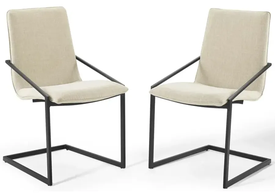 Pitch Dining Armchair Upholstered Fabric Set of 2