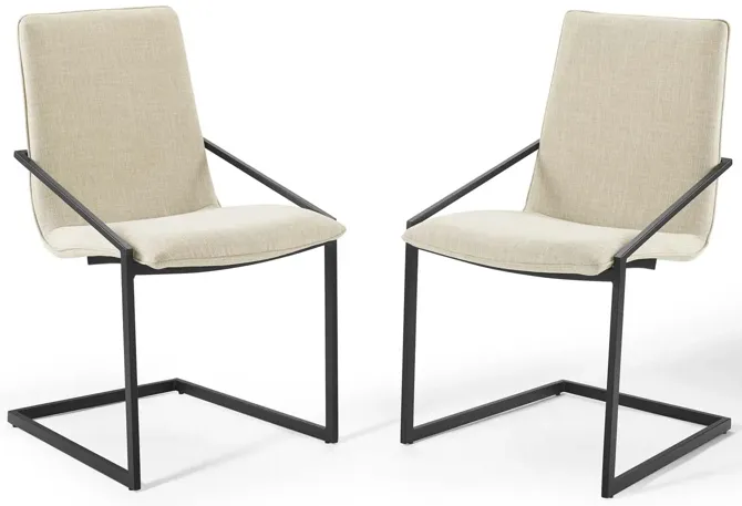 Pitch Dining Armchair Upholstered Fabric Set of 2