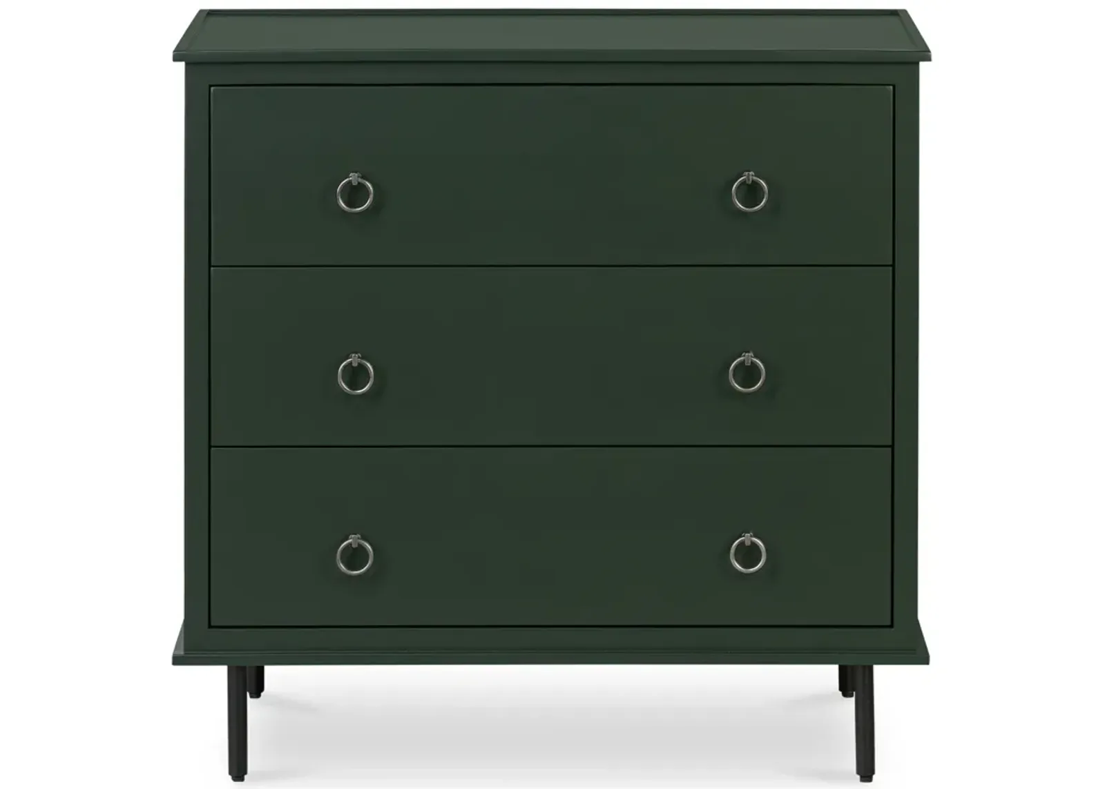 Reagan 3 Drawer Nightstand Deep Green