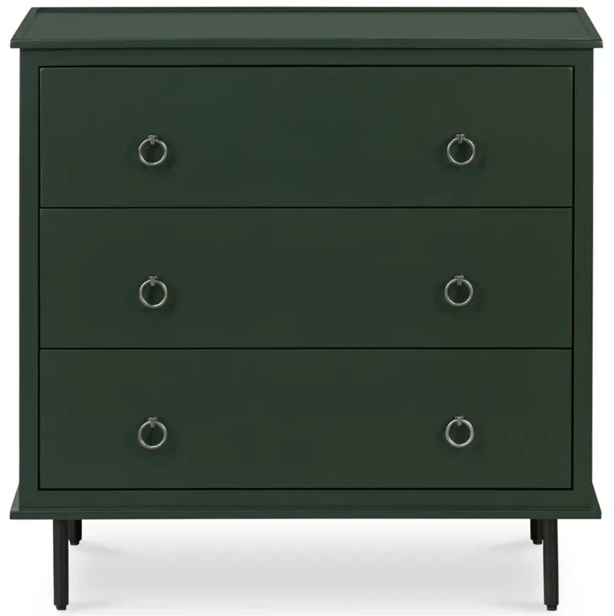 Reagan 3 Drawer Nightstand Deep Green