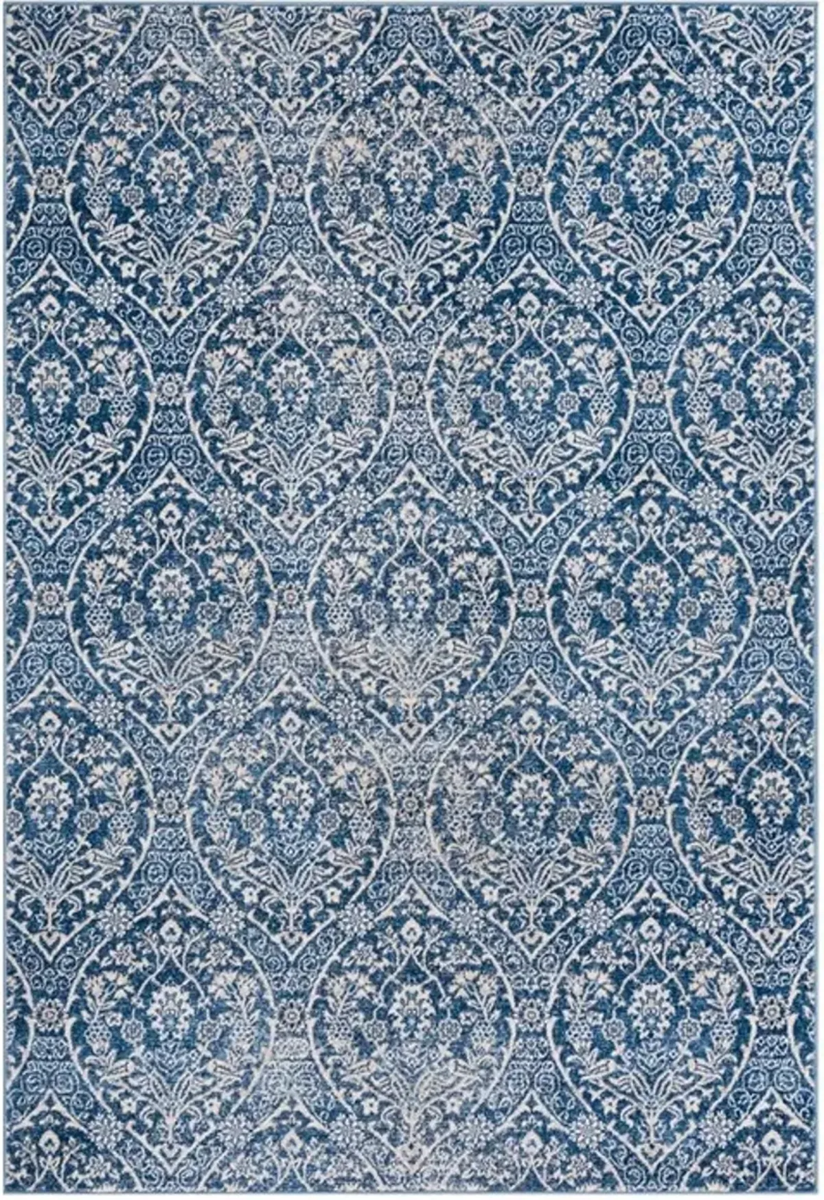 Brentwood 860 Navy / Light Grey 8' X 10' Large Rectangle Powerloomed Rug