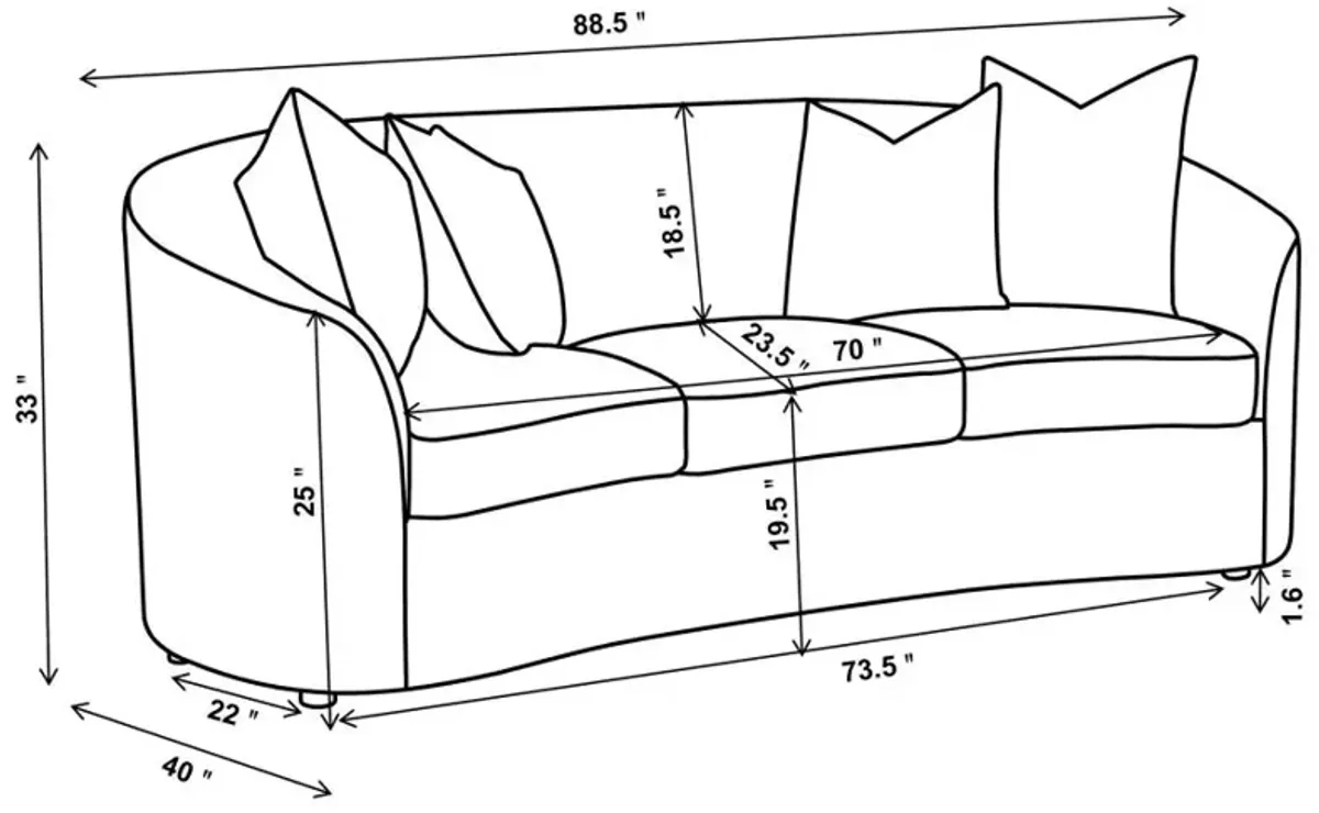 Rainn 2-piece Upholstered Tight Back Living Room Set Latte