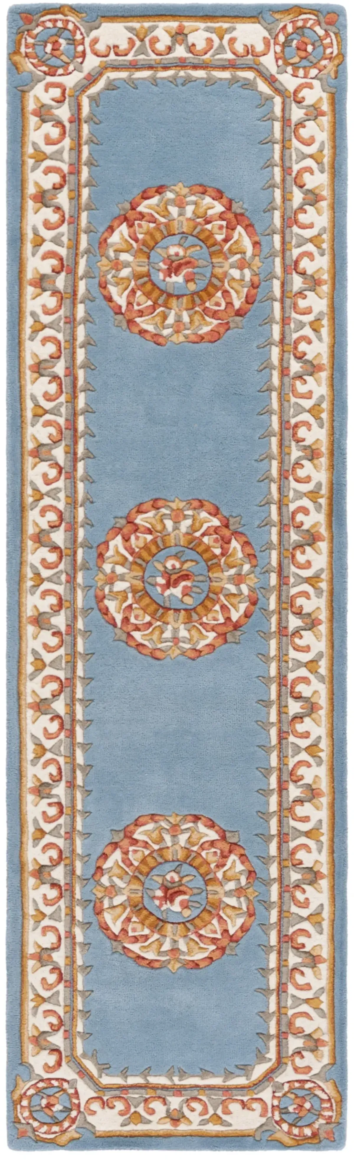 NAPLES 901 LIGHT BLUE  2'-3' x 8' Runner Rug