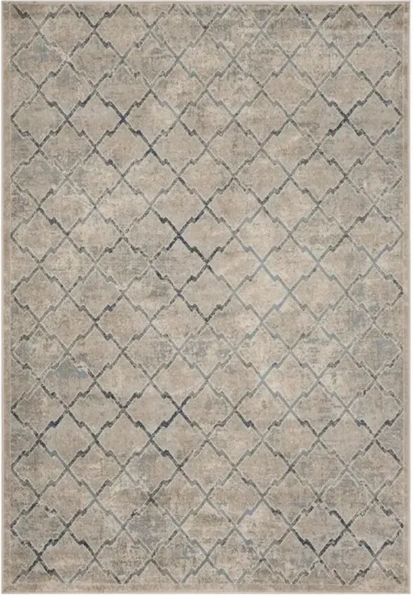 Brentwood 809 Light Grey / Blue 3' X 5' Small Rectangle Powerloomed Rug