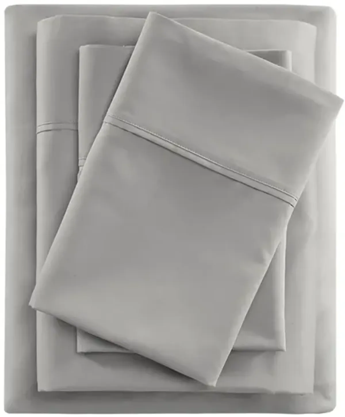 Beautyrest 400 Thread Count Grey Wrinkle Resistant Cotton Sateen Sheet Set