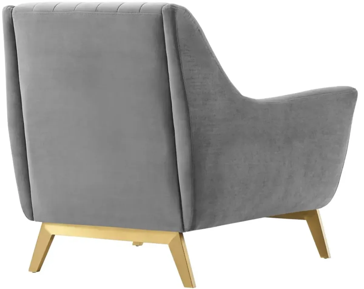 Winsome Channel Tufted Performance Velvet Armchair