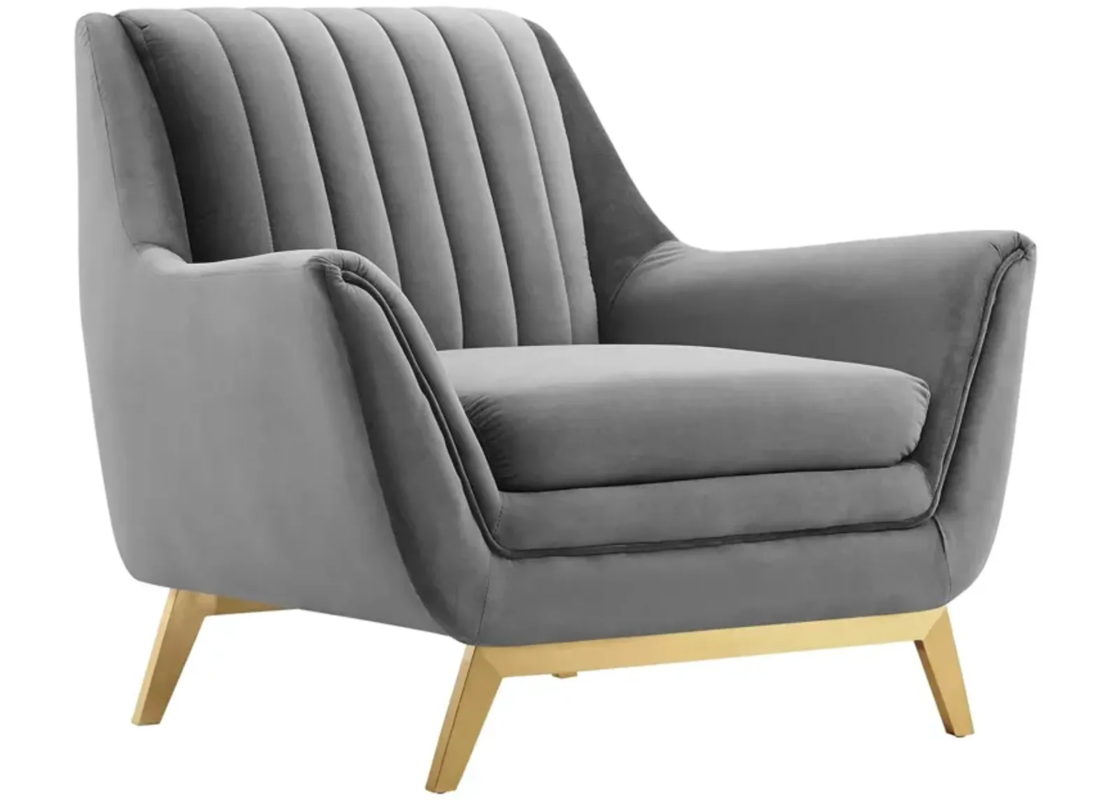 Winsome Channel Tufted Performance Velvet Armchair