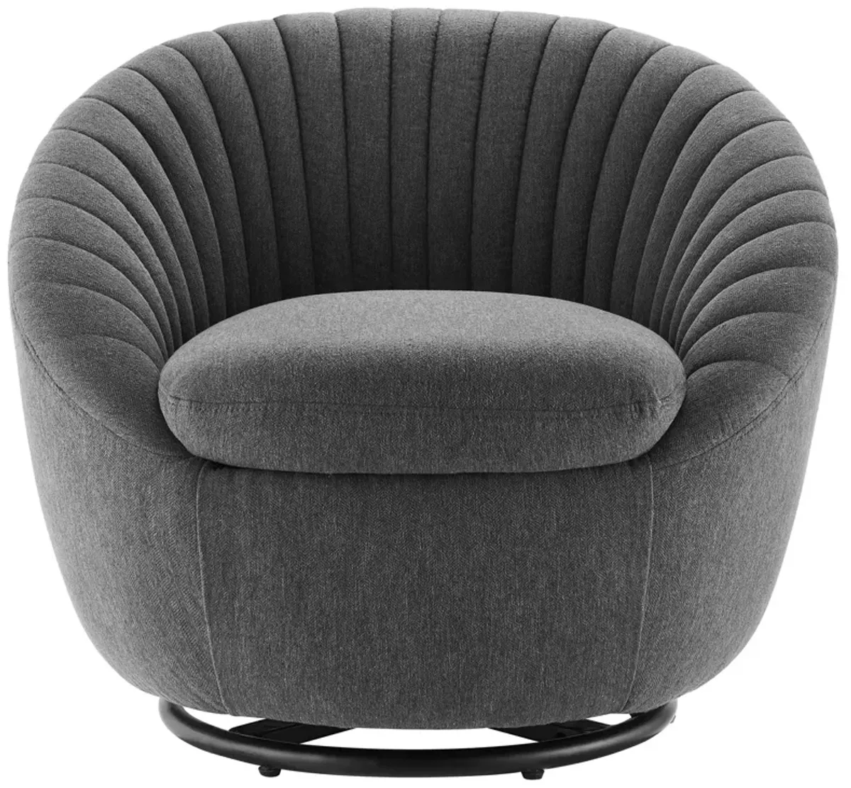 Whirr Tufted Fabric Fabric Swivel Chair