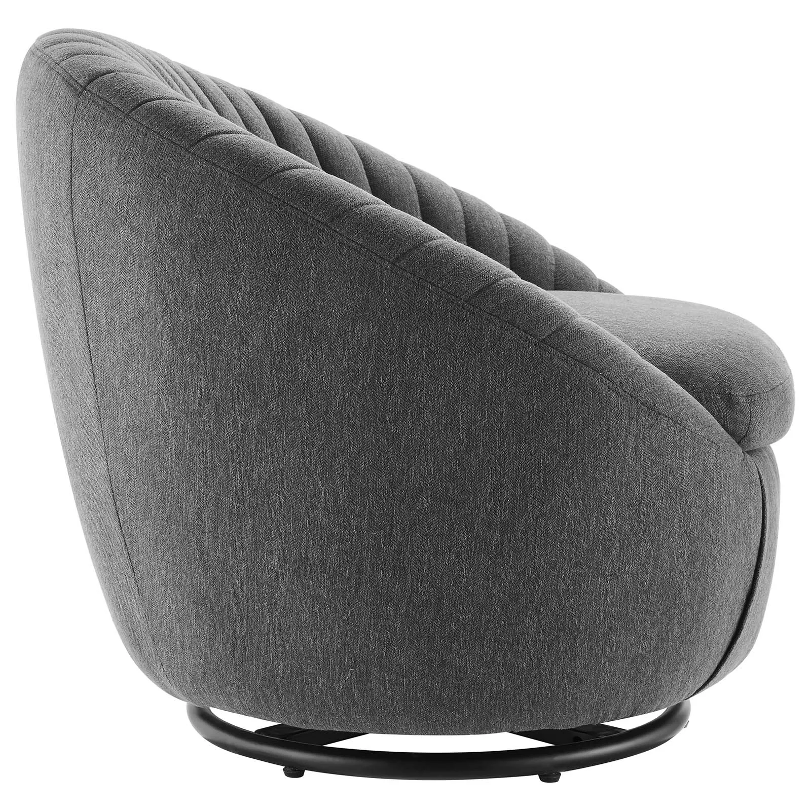 Whirr Tufted Fabric Fabric Swivel Chair