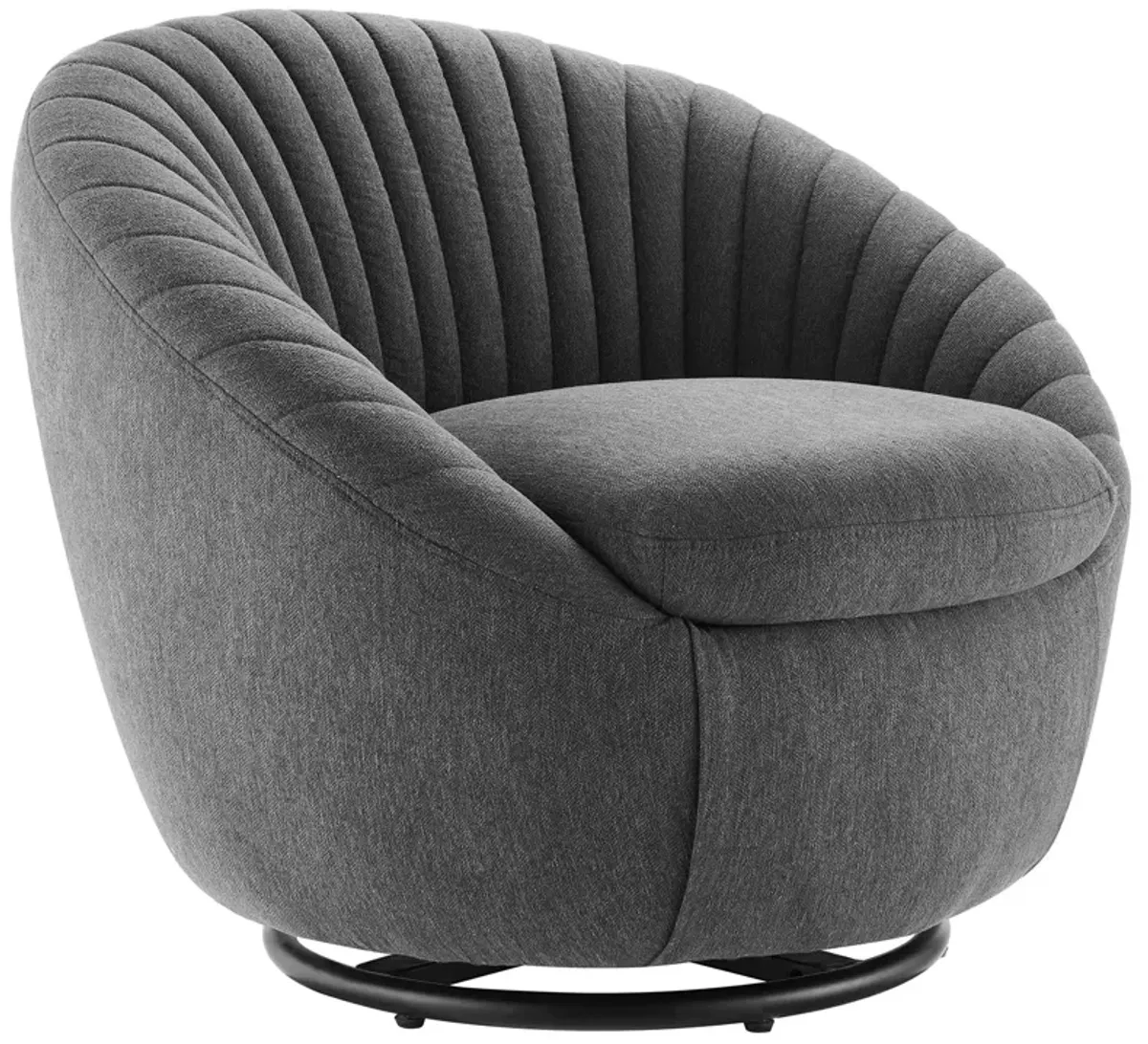 Whirr Tufted Fabric Fabric Swivel Chair